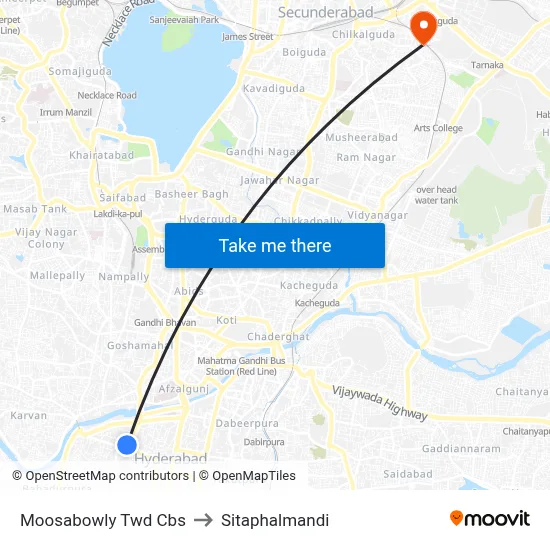 Moosabowly Twd Cbs to Sitaphalmandi map