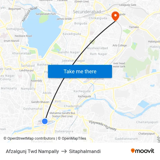 Afzalgunj Twd Nampally to Sitaphalmandi map