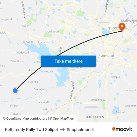 Kethireddy Pally Twd Solipet to Sitaphalmandi map