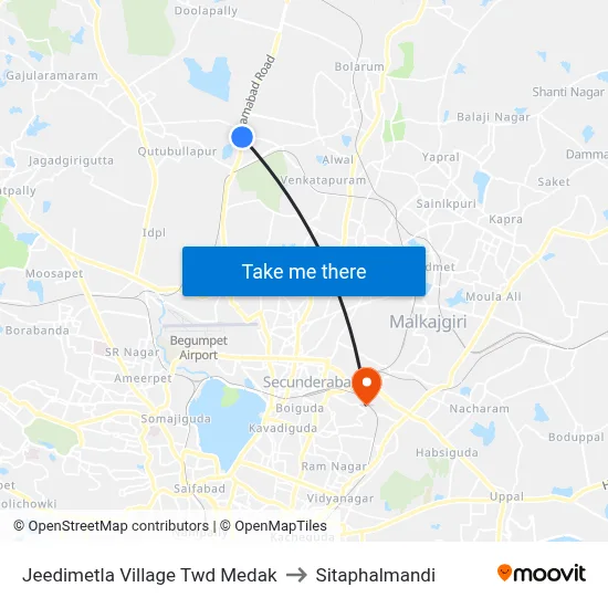 Jeedimetla Village Twd Medak to Sitaphalmandi map