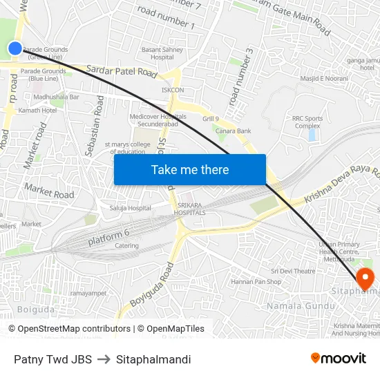 Patny Twd JBS to Sitaphalmandi map