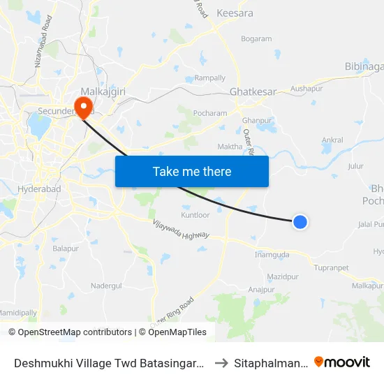 Deshmukhi Village Twd Batasingaram to Sitaphalmandi map