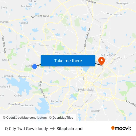 Q City Twd Gowlidoddy to Sitaphalmandi map