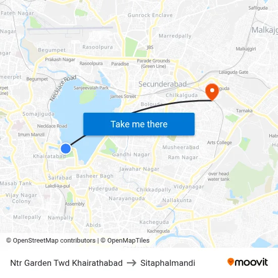 Ntr Garden Twd Khairathabad to Sitaphalmandi map
