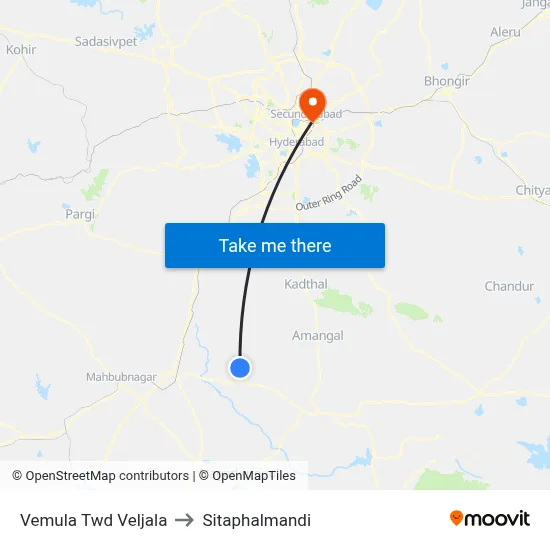Vemula Twd Veljala to Sitaphalmandi map
