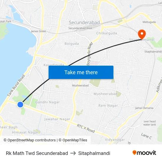 Rk Math Twd Secunderabad to Sitaphalmandi map