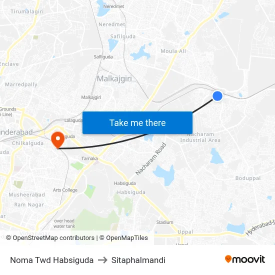 Noma Twd Habsiguda to Sitaphalmandi map