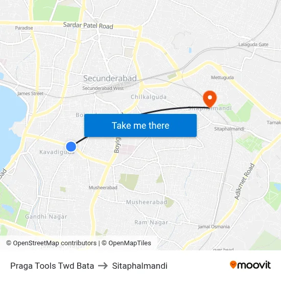 Praga Tools Twd Bata to Sitaphalmandi map