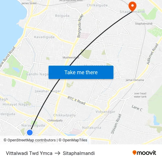 Vittalwadi Twd Ymca to Sitaphalmandi map