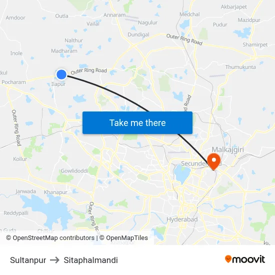 Sultanpur to Sitaphalmandi map