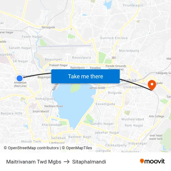 Maitrivanam Twd Mgbs to Sitaphalmandi map