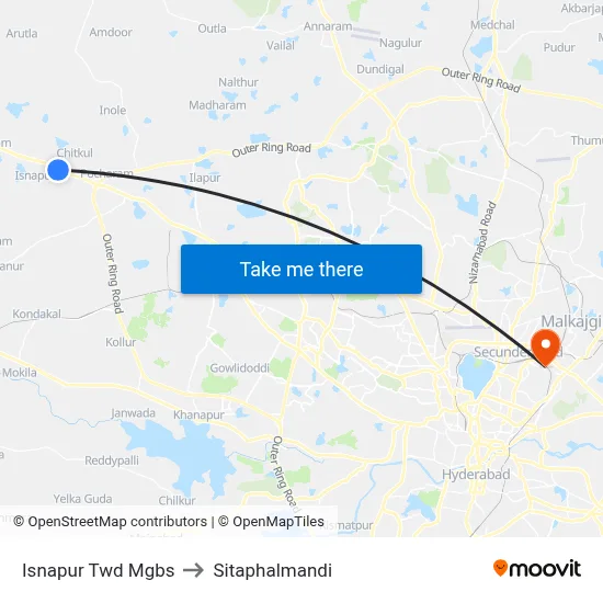 Isnapur Twd Mgbs to Sitaphalmandi map