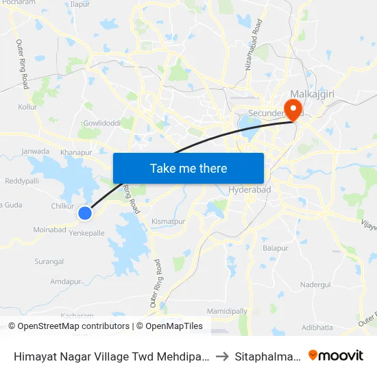 Himayat Nagar Village Twd Mehdipatnam to Sitaphalmandi map