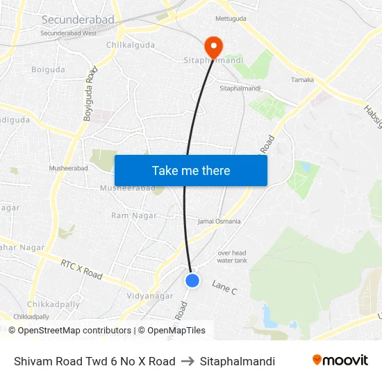 Shivam Road Twd 6 No X Road to Sitaphalmandi map