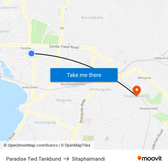 Paradise Twd Tankbund to Sitaphalmandi map