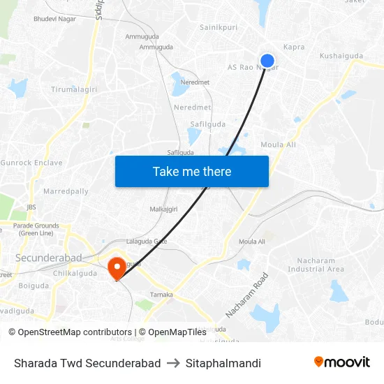 Sharada Twd Secunderabad to Sitaphalmandi map