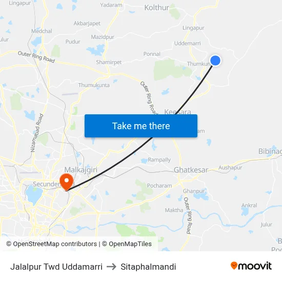 Jalalpur Twd Uddamarri to Sitaphalmandi map
