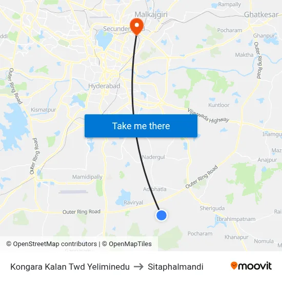 Kongara Kalan Twd Yeliminedu to Sitaphalmandi map