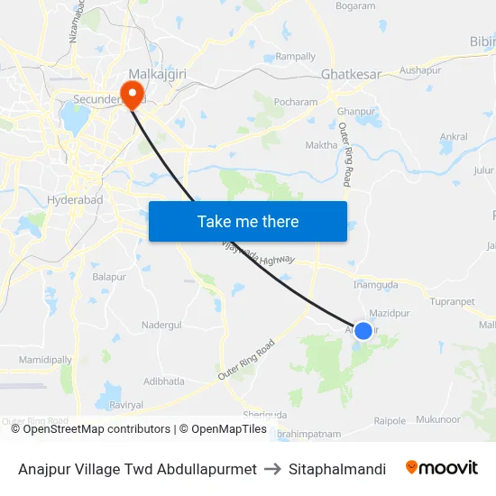 Anajpur Village Twd Abdullapurmet to Sitaphalmandi map