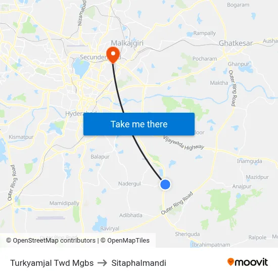 Turkyamjal Twd Mgbs to Sitaphalmandi map