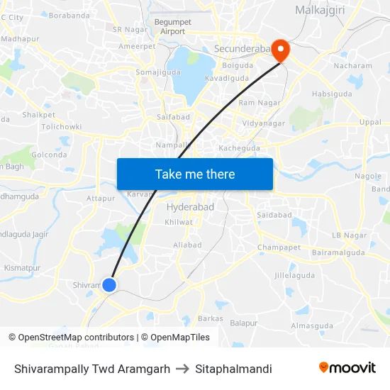 Shivarampally Twd Aramgarh to Sitaphalmandi map