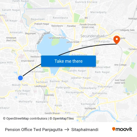 Pension Office Twd Panjagutta to Sitaphalmandi map