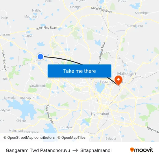 Gangaram Twd Patancheruvu to Sitaphalmandi map