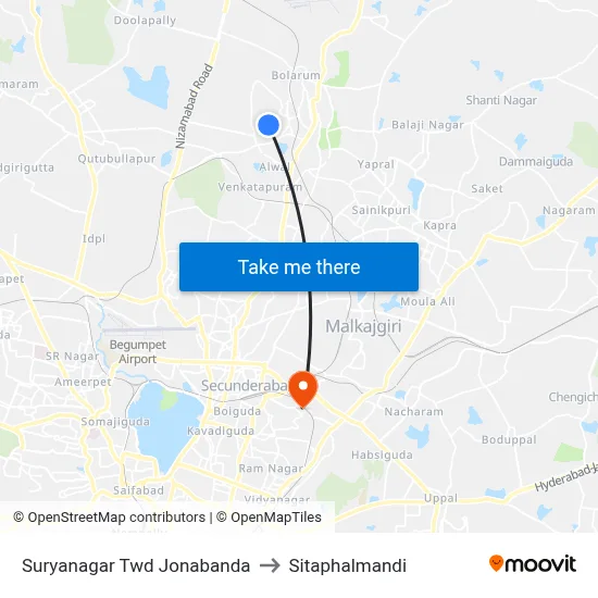 Suryanagar Twd Jonabanda to Sitaphalmandi map