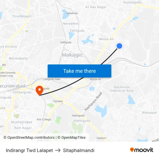 Indirangr Twd Lalapet to Sitaphalmandi map