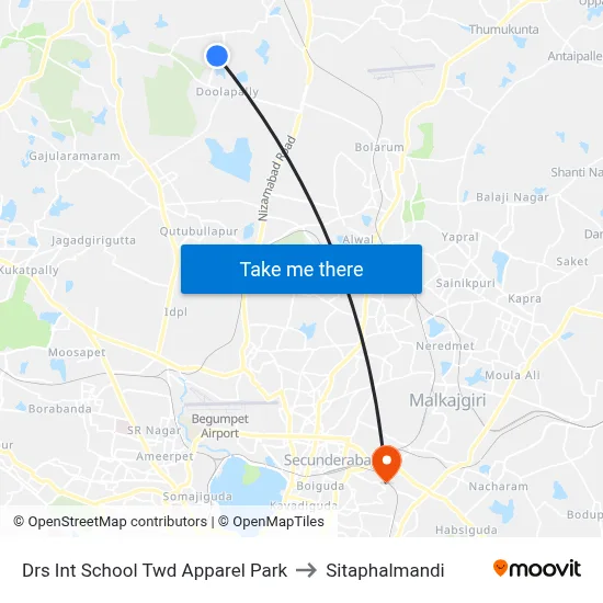 Drs Int School Twd Apparel Park to Sitaphalmandi map
