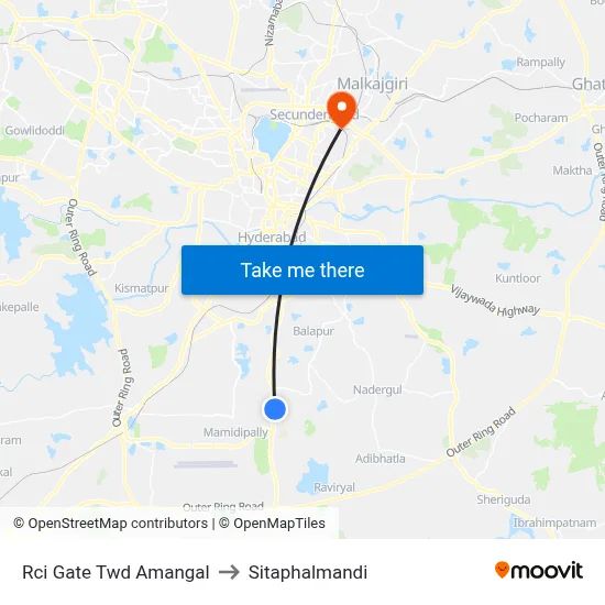 Rci Gate Twd Amangal to Sitaphalmandi map
