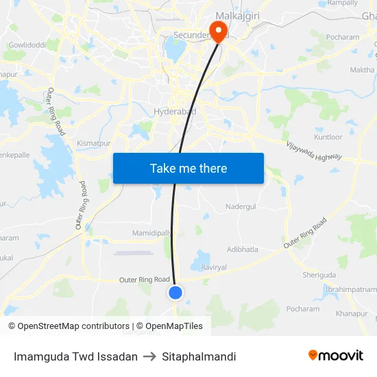 Imamguda Twd Issadan to Sitaphalmandi map
