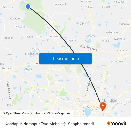 Kondapur-Narsapur Twd Mgbs to Sitaphalmandi map