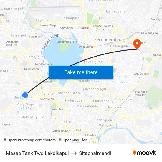 Masab Tank Twd Lakdikapul to Sitaphalmandi map