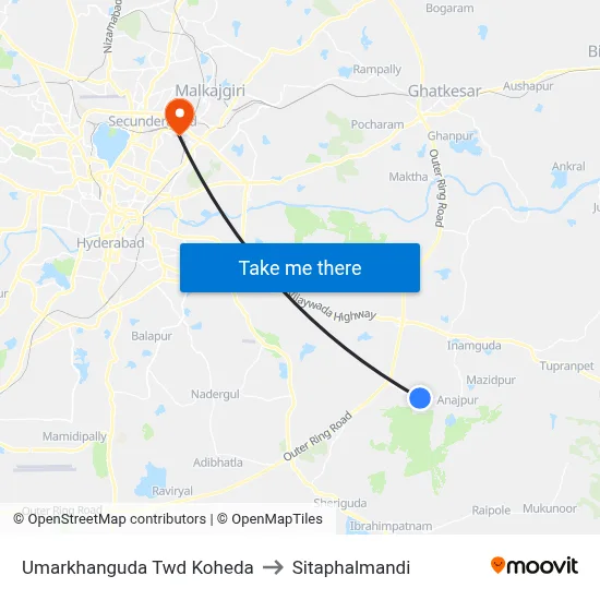 Umarkhanguda Twd Koheda to Sitaphalmandi map