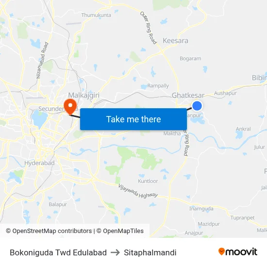 Bokoniguda Twd Edulabad to Sitaphalmandi map