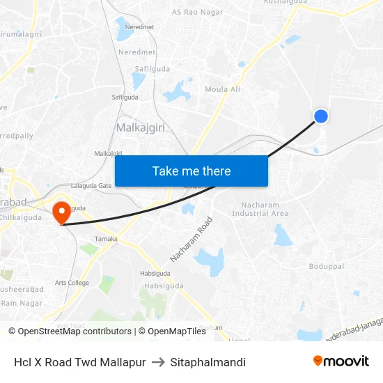 Hcl X Road Twd Mallapur to Sitaphalmandi map