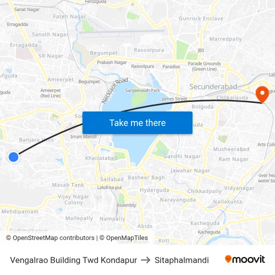 Vengalrao Building Twd Kondapur to Sitaphalmandi map