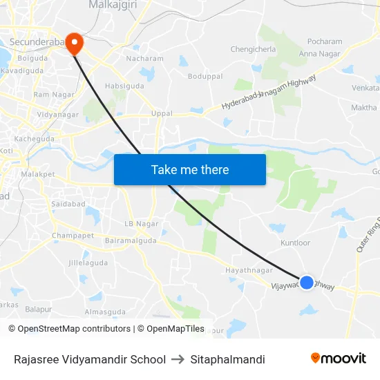 Rajasree Vidyamandir School to Sitaphalmandi map