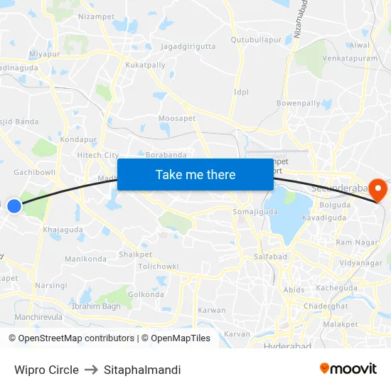 Wipro Circle to Sitaphalmandi map
