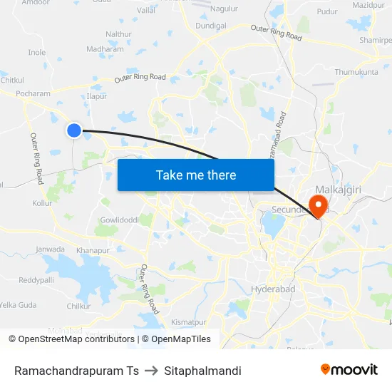 Ramachandrapuram Ts to Sitaphalmandi map