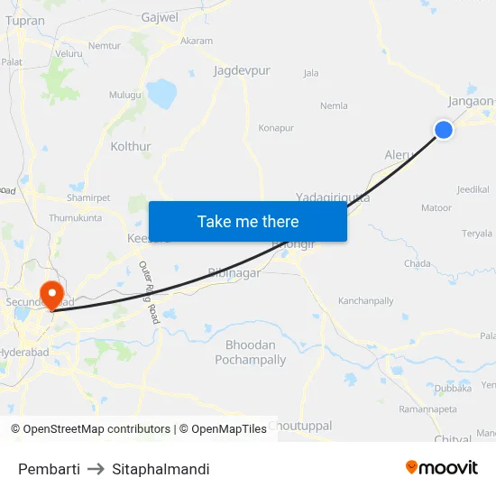 Pembarti to Sitaphalmandi map