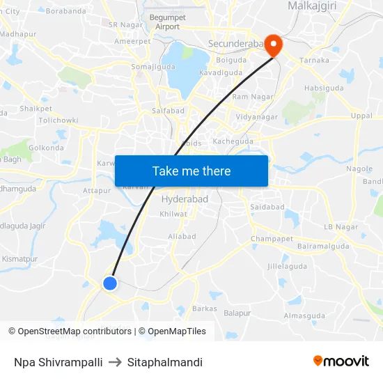 Npa Shivrampalli to Sitaphalmandi map