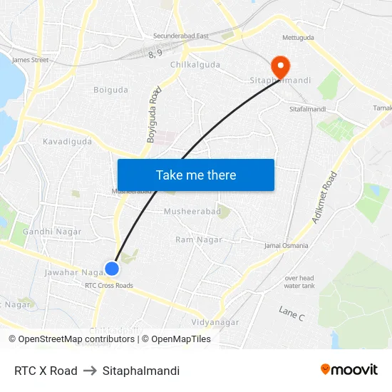 RTC X Road to Sitaphalmandi map