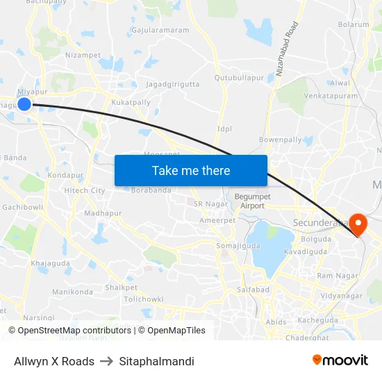 Allwyn X Roads to Sitaphalmandi map