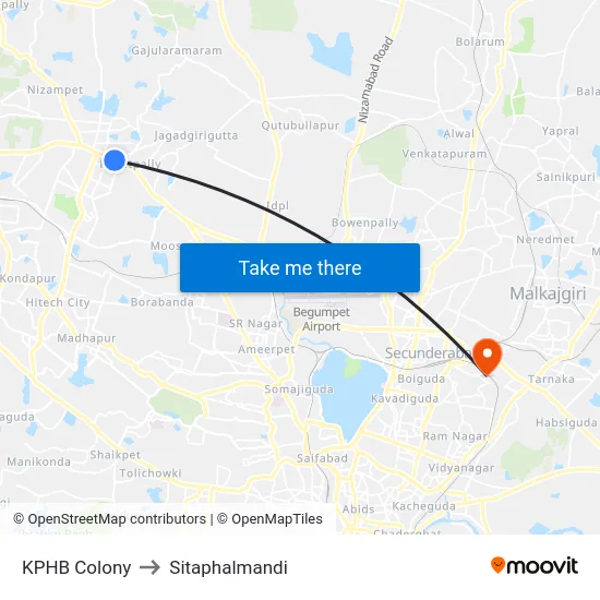 KPHB Colony to Sitaphalmandi map