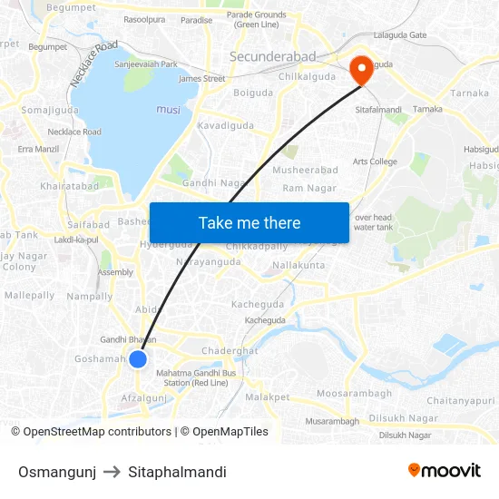 Osmangunj to Sitaphalmandi map