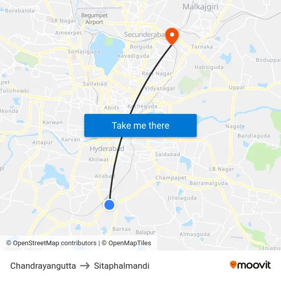 Chandrayangutta to Sitaphalmandi map