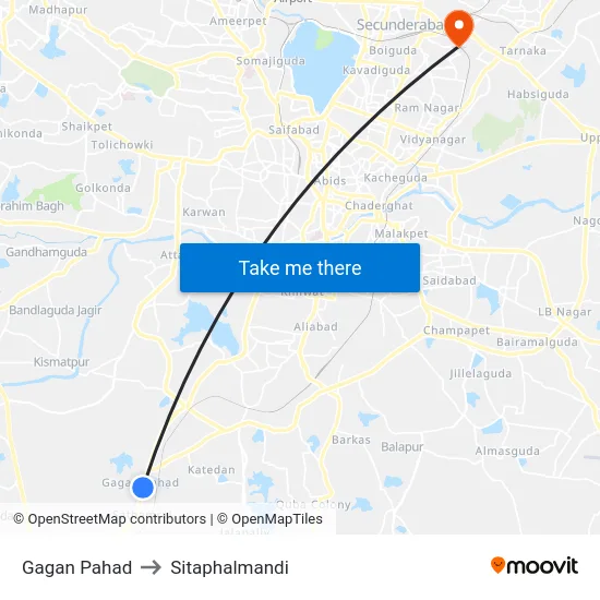 Gagan Pahad to Sitaphalmandi map