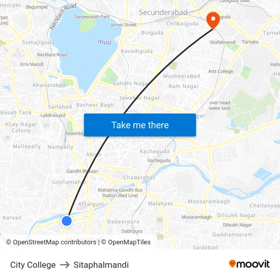 City College to Sitaphalmandi map